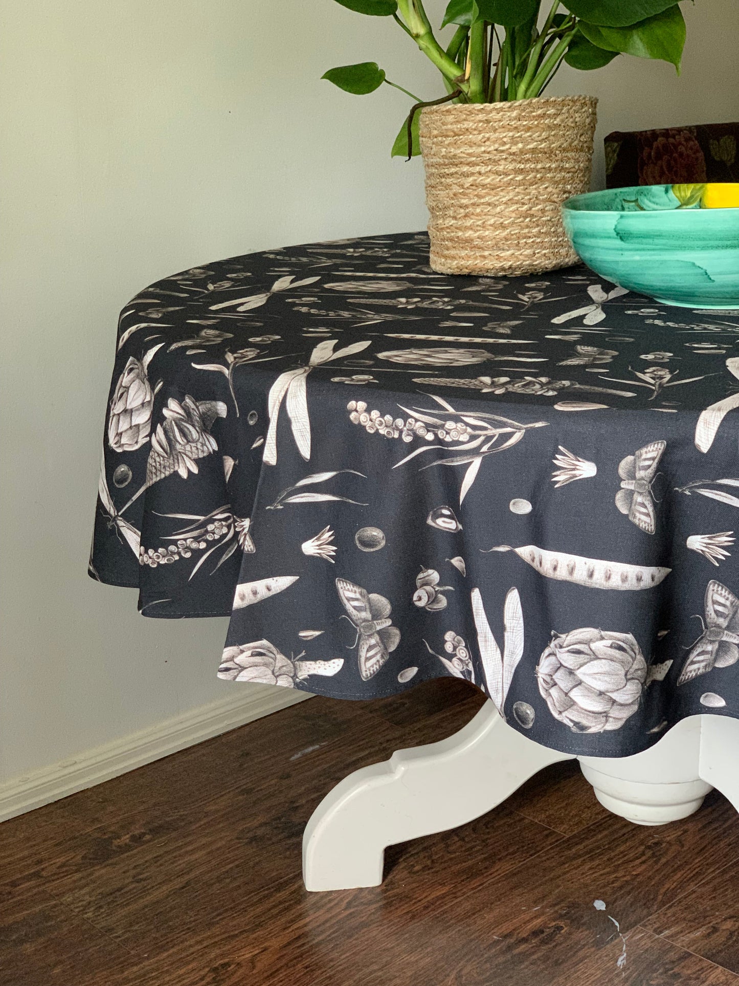 Round Tablecloth, 100% Cotton | Moonlight