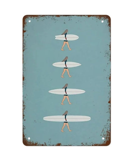 Surf Girl metal sign