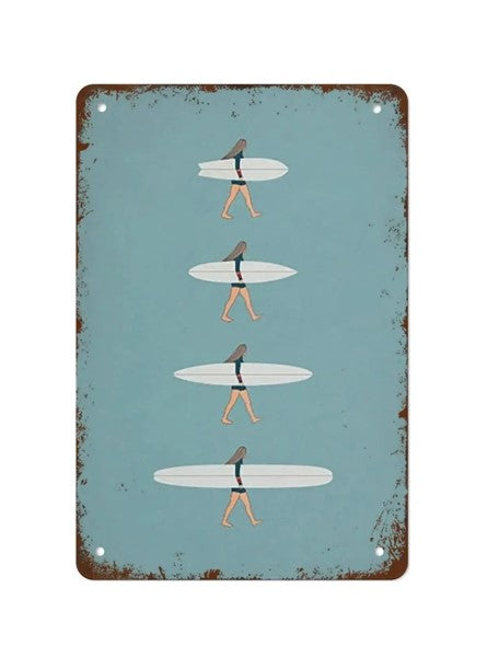 Surf Girl metal sign