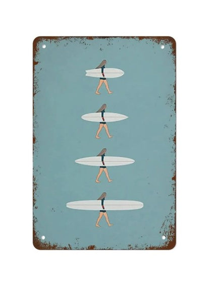 Surf Girl metal sign