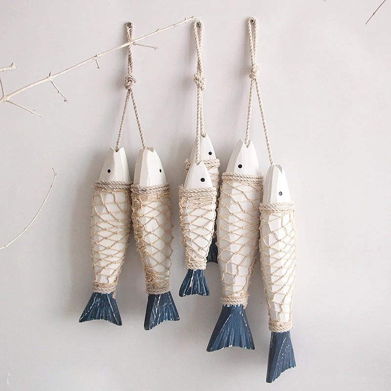 Decorative fish in natural wood