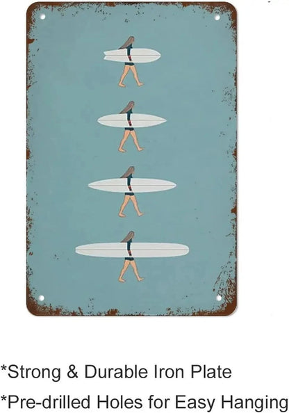 Surf Girl metal sign